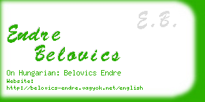 endre belovics business card